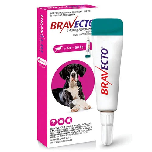 BRAVECTO DOGS SPOT ON DROPS  (40-56kg) PINK