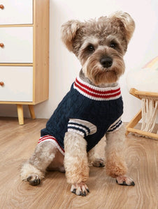 KNITTED BLUE/RED JERSEY