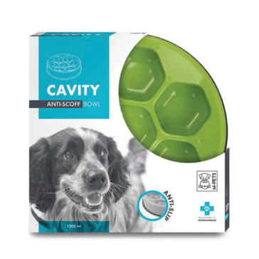 M-PETS ANTI-SCOFF CAVITY-BOWL LIGHT-GREEN