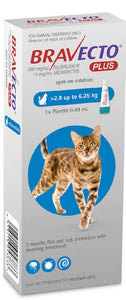 BRAVECTO SPOT ON PLUS 2,8 - 6,25KG CATS
