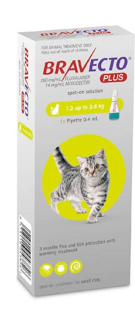 BRAVECTO SPOT ON PLUS 1,2 - 2,8KG CATS