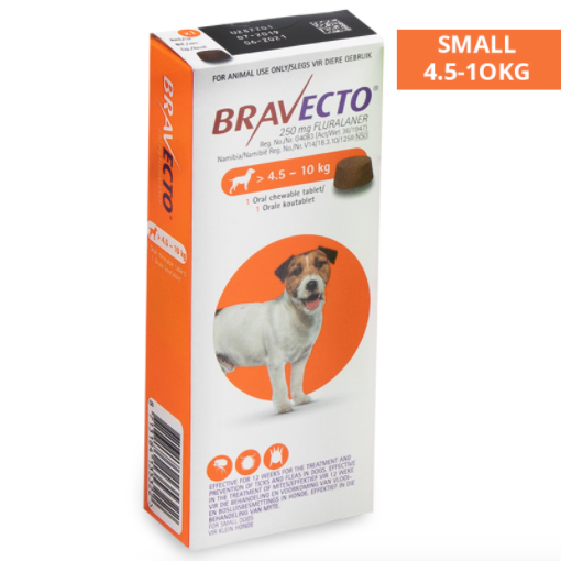 BRAVECTO DOGS > 4.5 - 10KG (ORANGE) CHEW ONE DOSE